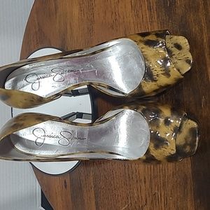 Jessica Simpson Pewter Silver High Heel Platform Stiletto Pumps